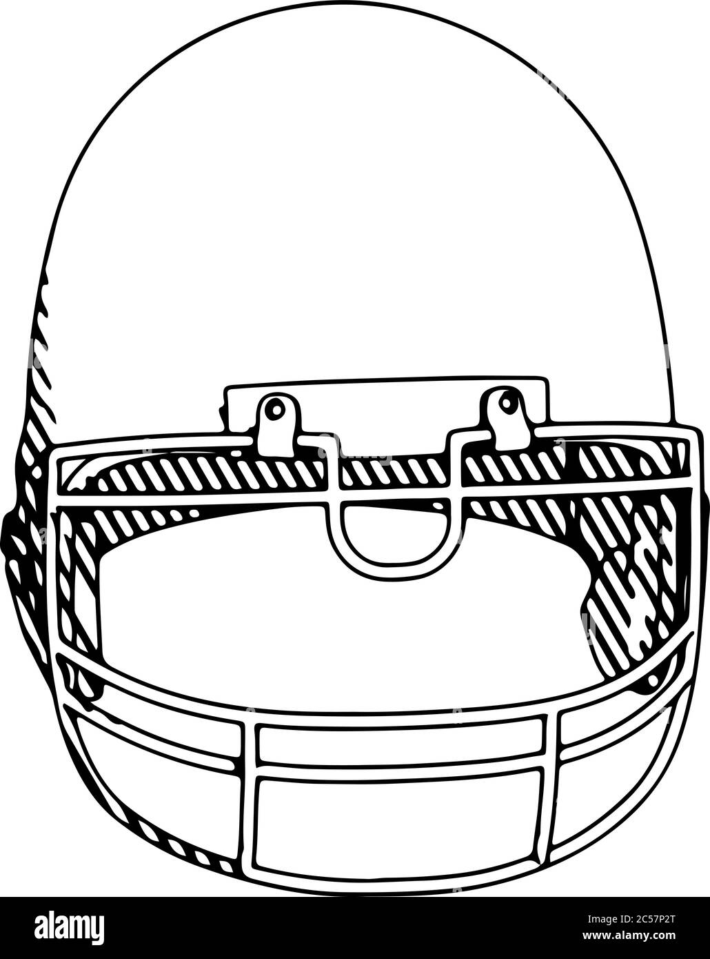 american football helmet sketch with hatching vector Stock Vector Image