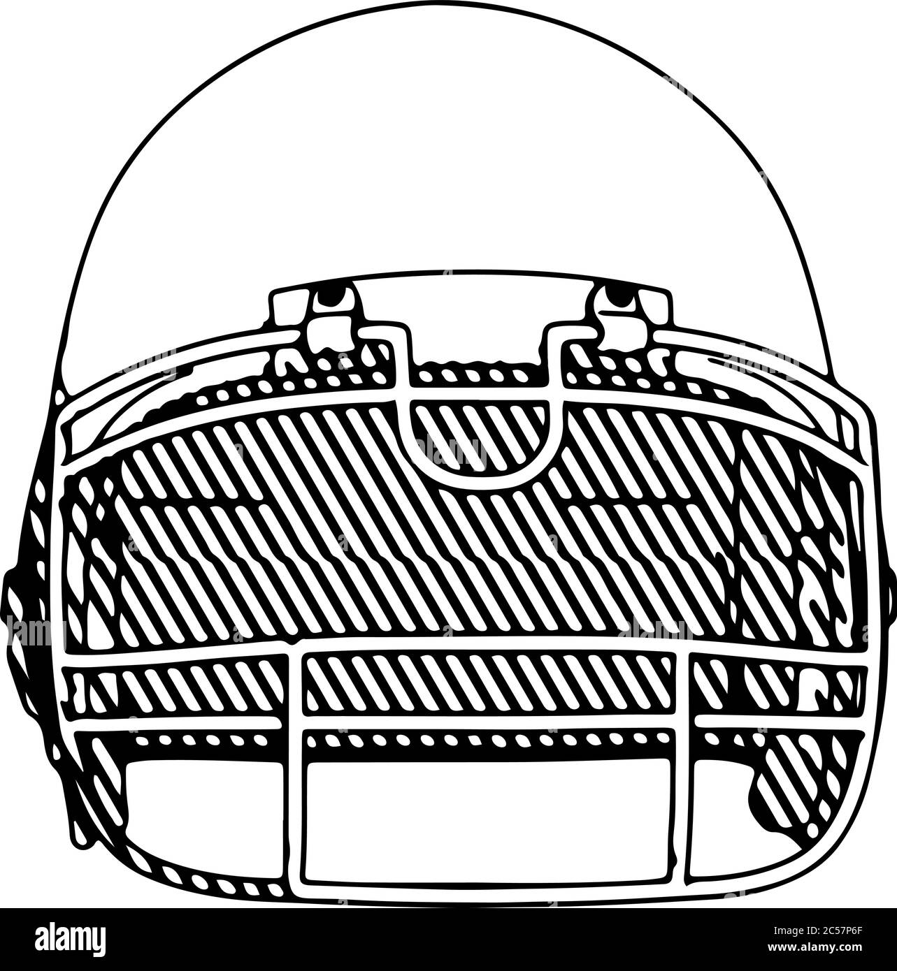 american football helmet sketch with hatching vector Stock Vector Image