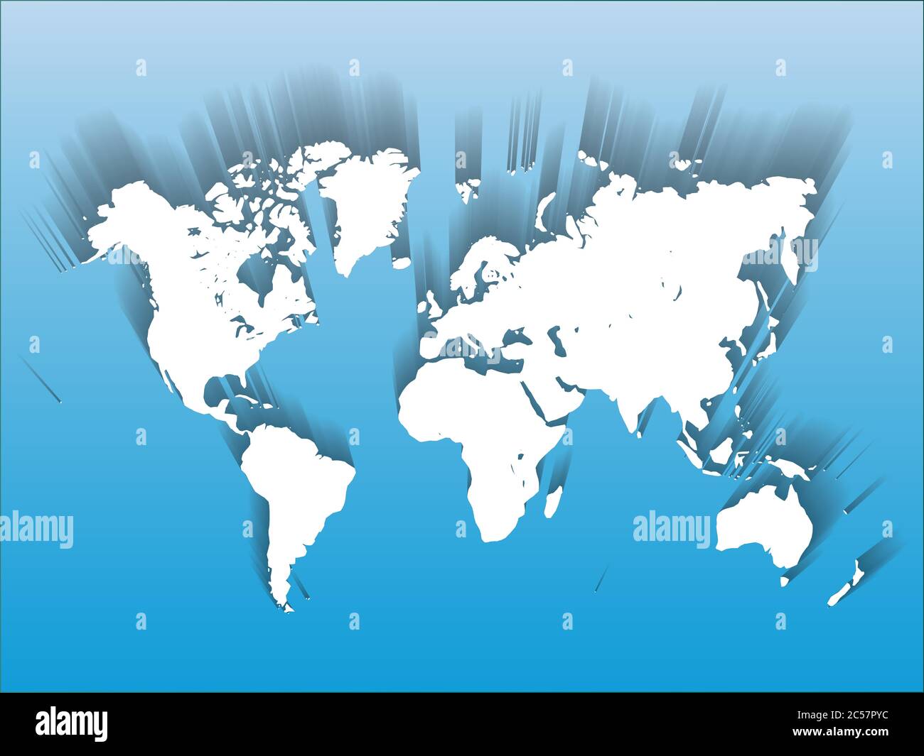 White Vector Map of World. Modern flat design with dropped long shadow ...