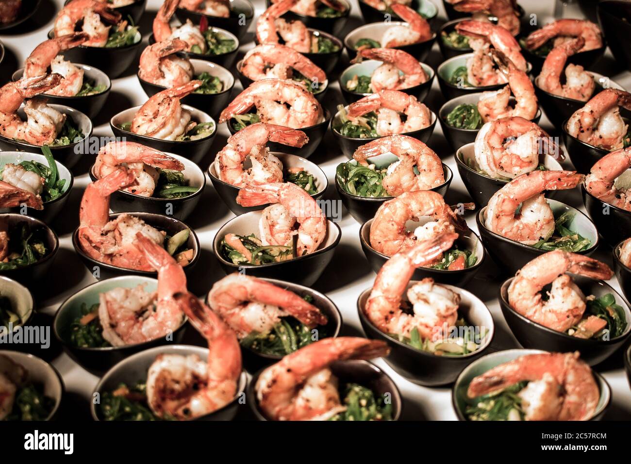 shrimps catering service seafood buffet wedding food Stock Photo