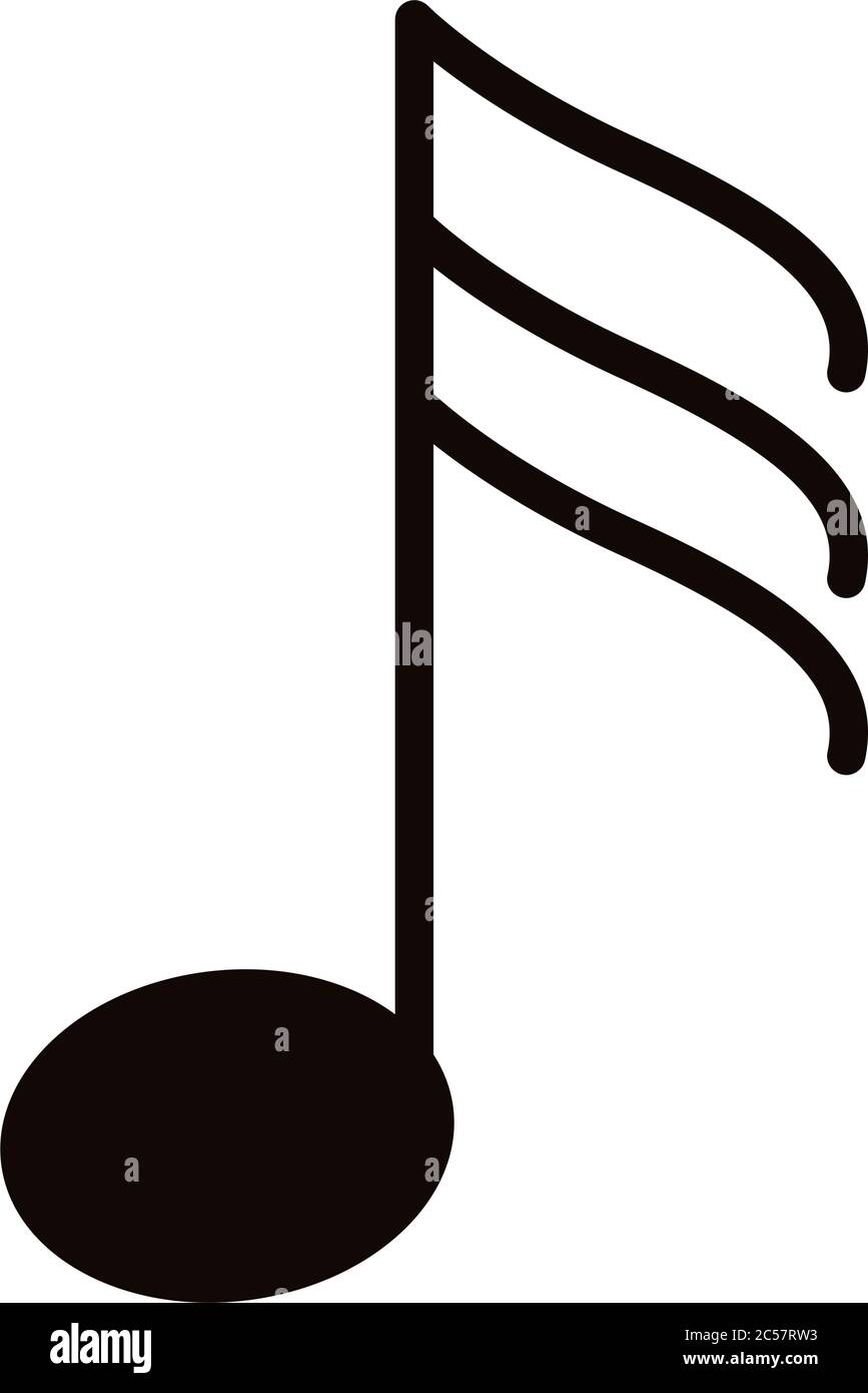 music note silhouette style icon vector illustration design Stock ...