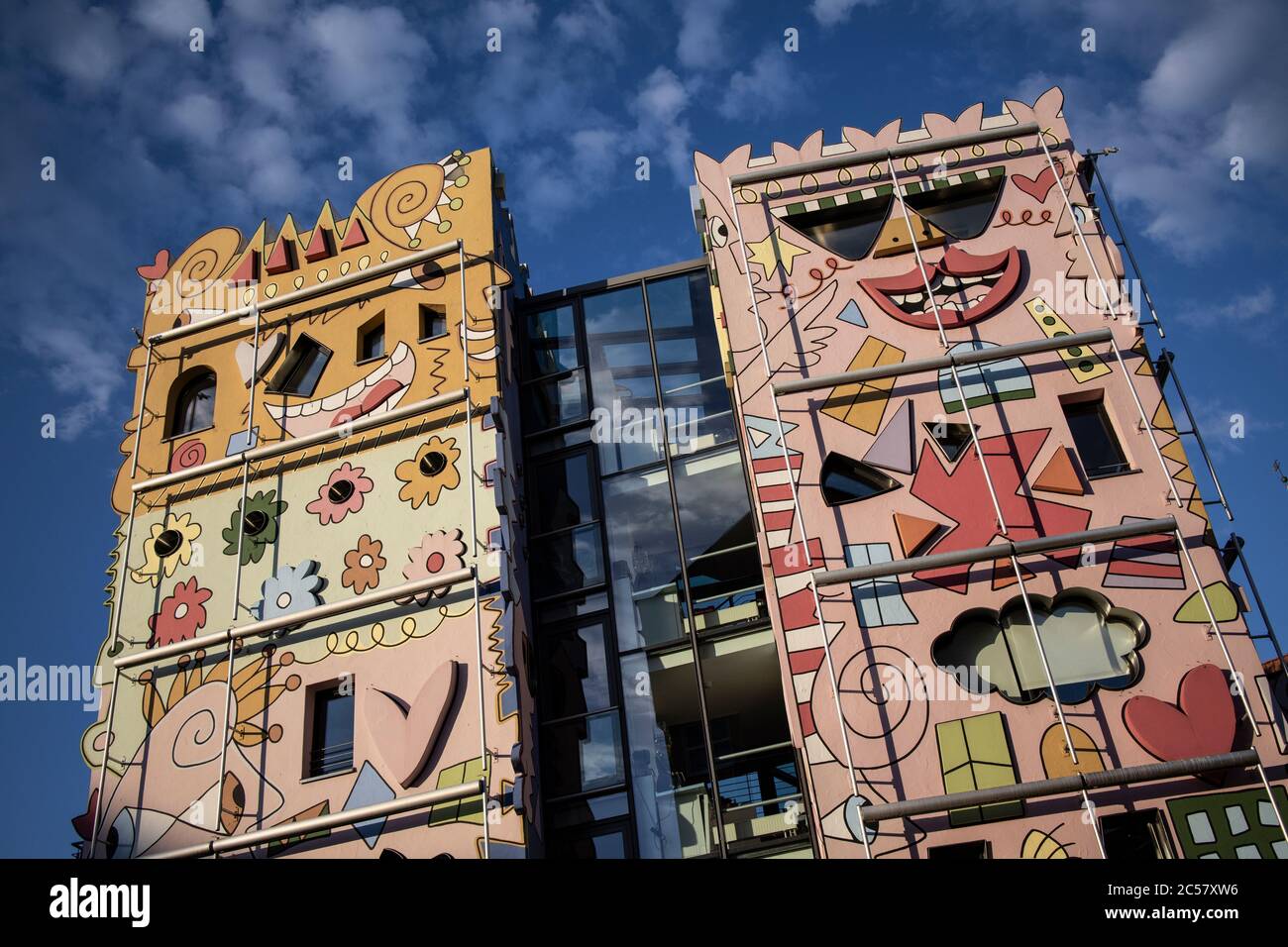 Happy Rizzi House, Rizzi Building,  day-glo masterpiece of cartoon-inspired architecture, Braunschweig, (Brunswick) Germany, Europe Stock Photo