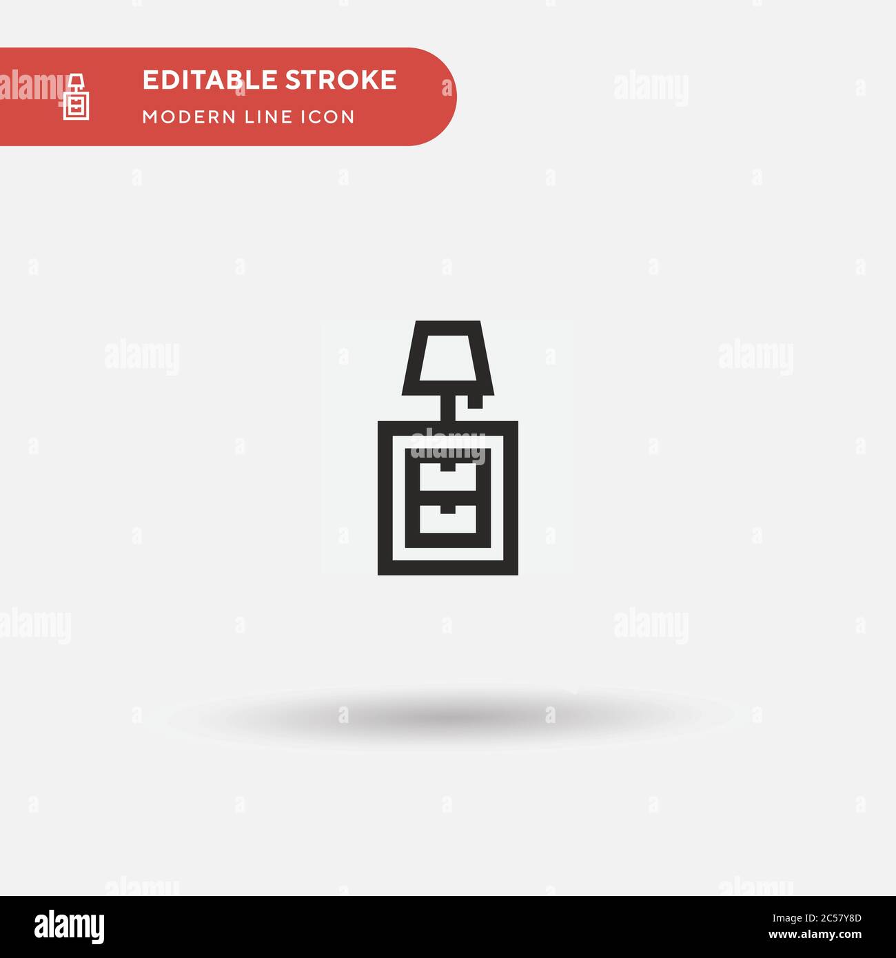 Bedside Table Simple vector icon. Illustration symbol design template ...