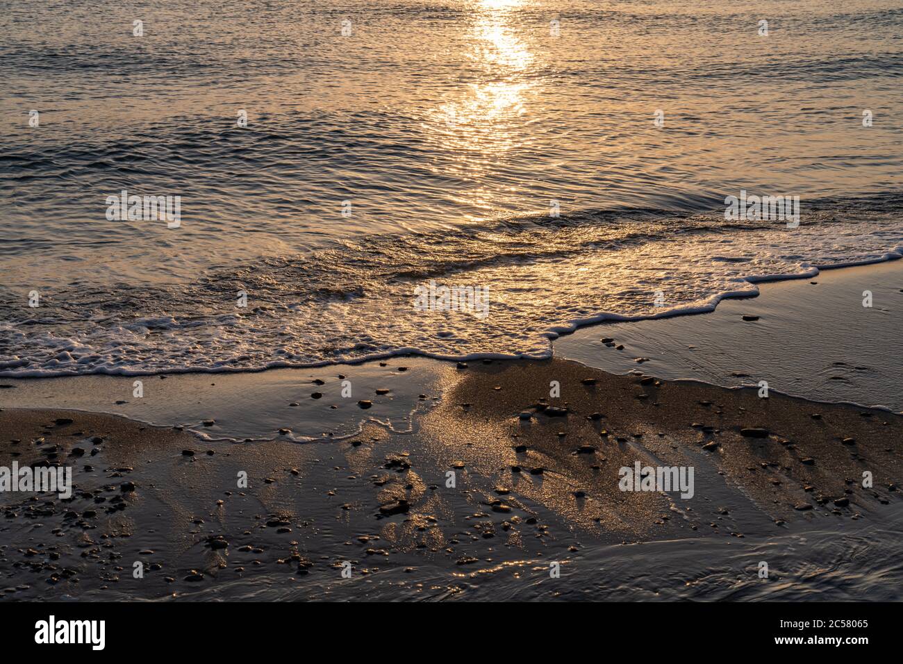 Sunshine on the sea and beach to welcome morning Stock Photo