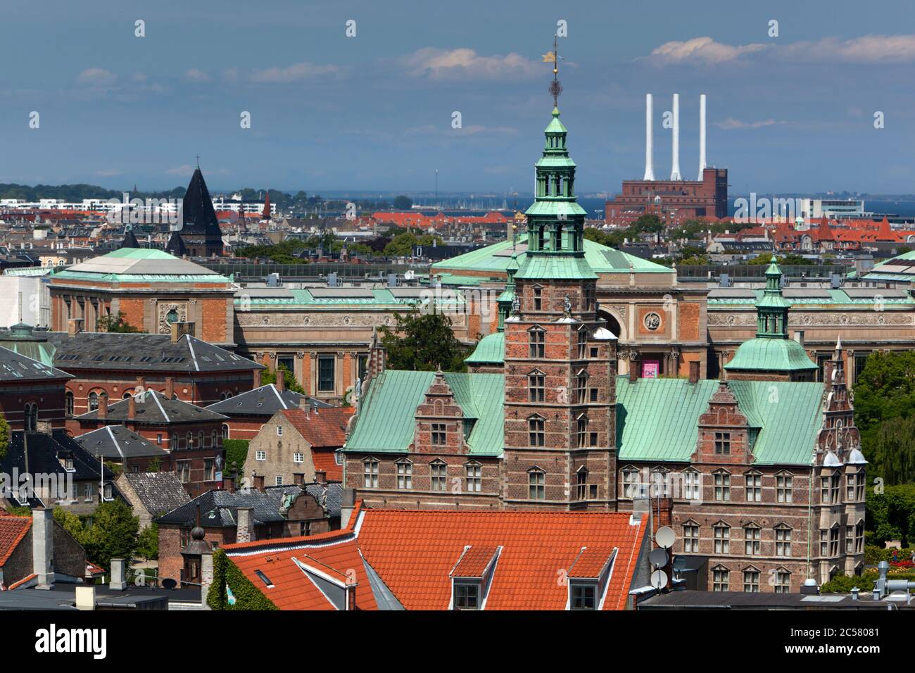 View from Rundetarn (Round Tower), showing Rosenborg Slot Stock Photo