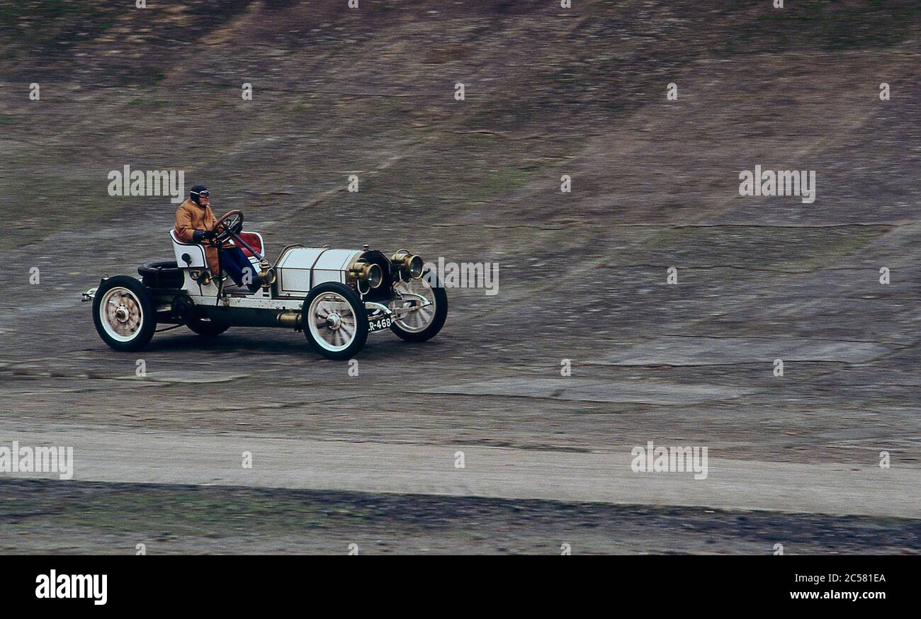Edwardian Mercedes-Benz Grand Prix car at Brooklands in 1989 Stock Photo
