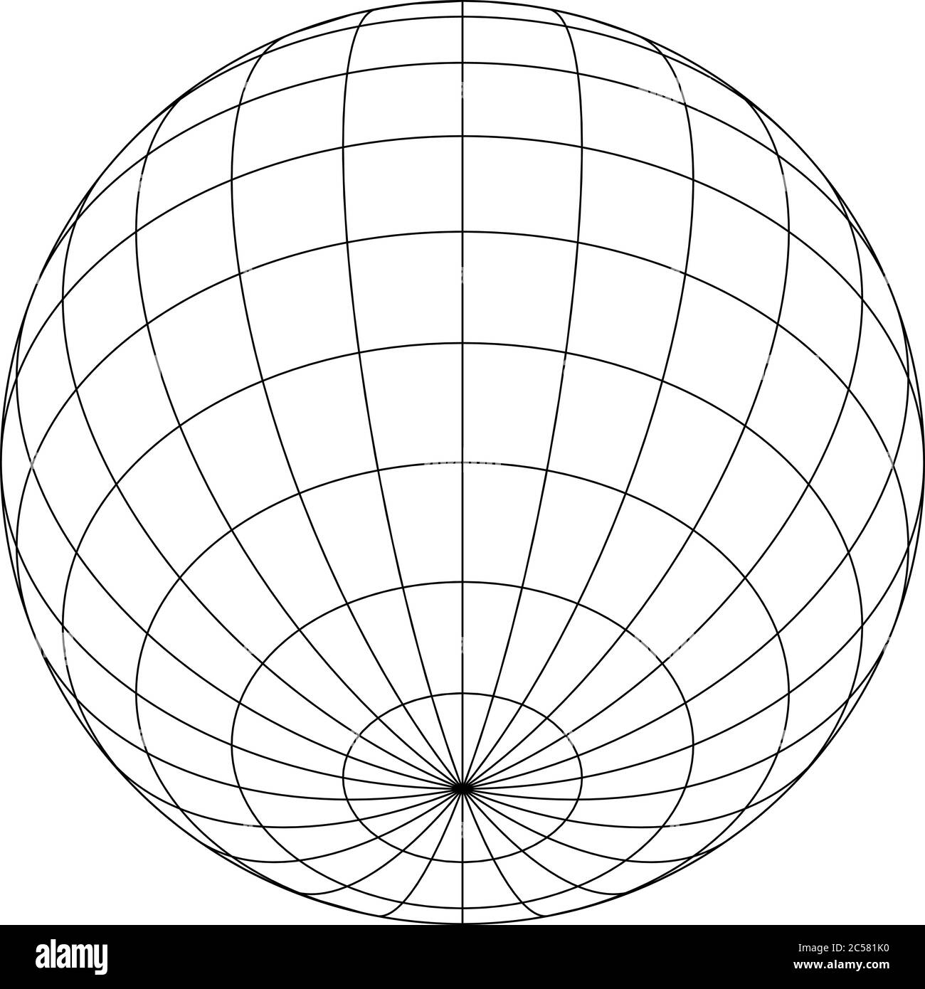 Earth globe grid of meridians and parallels, or latitude and