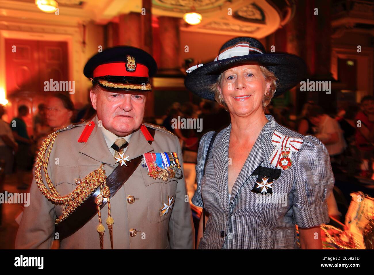 Major General Graham John Binns pictured with Dame Ingrid Roscoe & Lord Lieutenant Of West Yorkshire, during Armed Forces Day in Leeds on 27.06.2010 Stock Photo