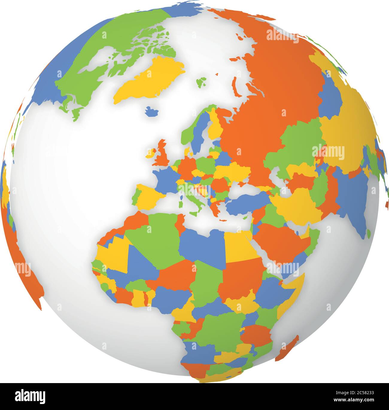 world political map blank coloured