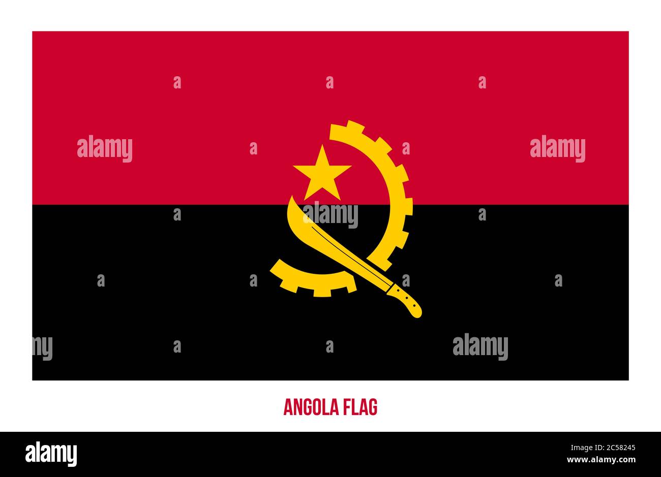 Angola Flag Vector Illustration on White Background. Angola National