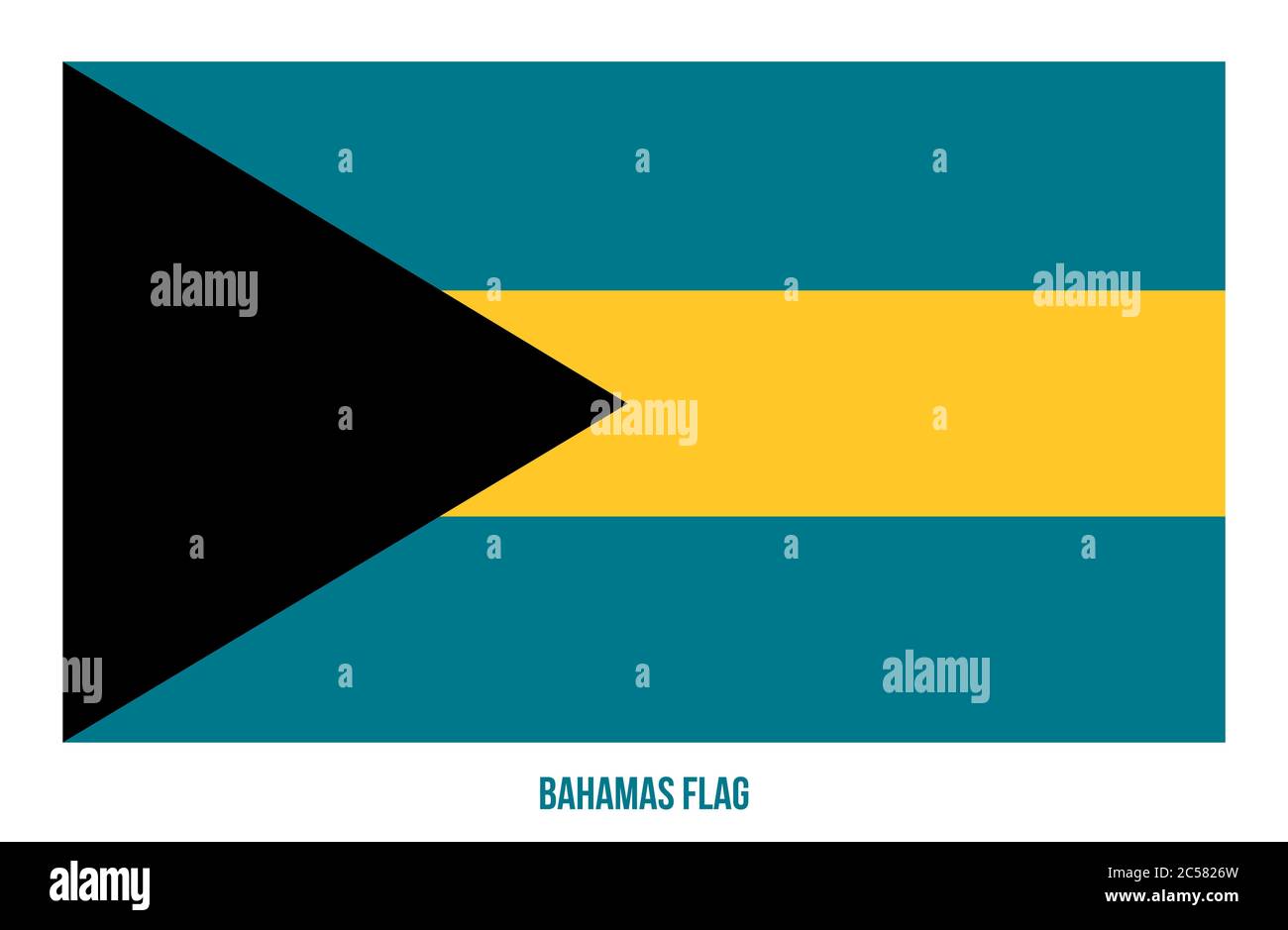 Bahamas Flag Vector Illustration on White Background. Bahamas National