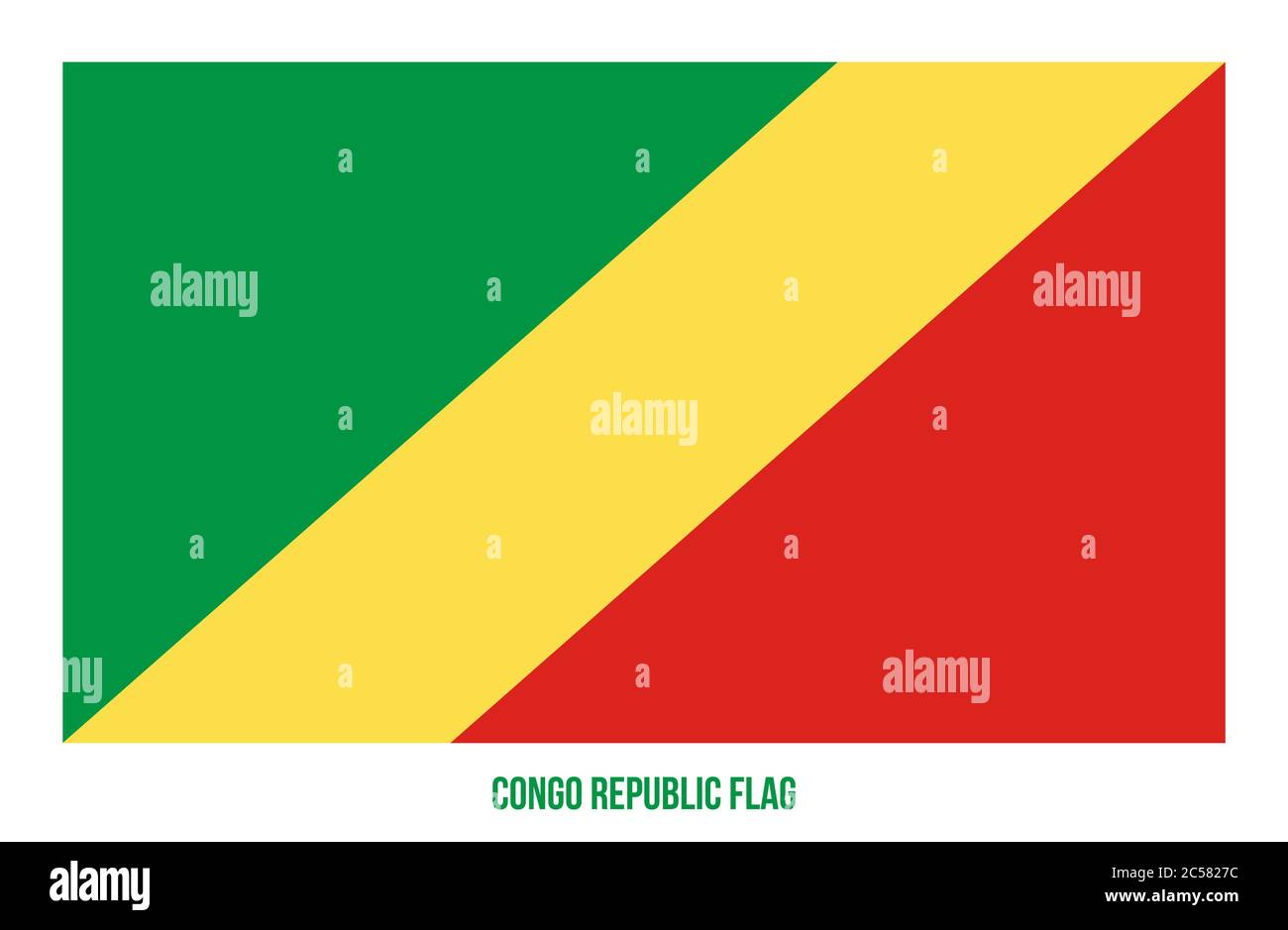Congo Republic Flag Vector Illustration on White Background. Congo ...