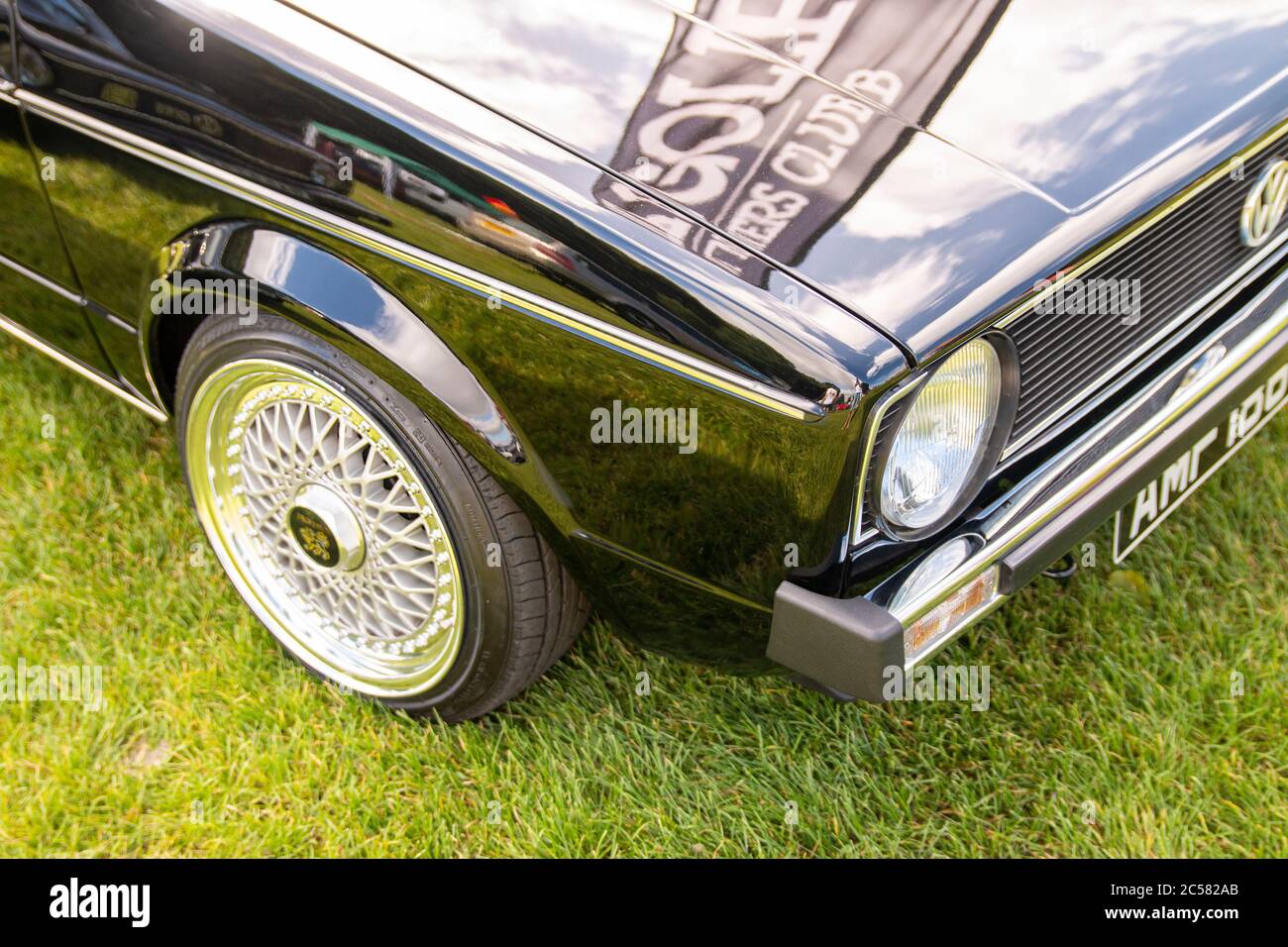 detail of classic black Volkswagen Golf Mk 1 Stock Photo