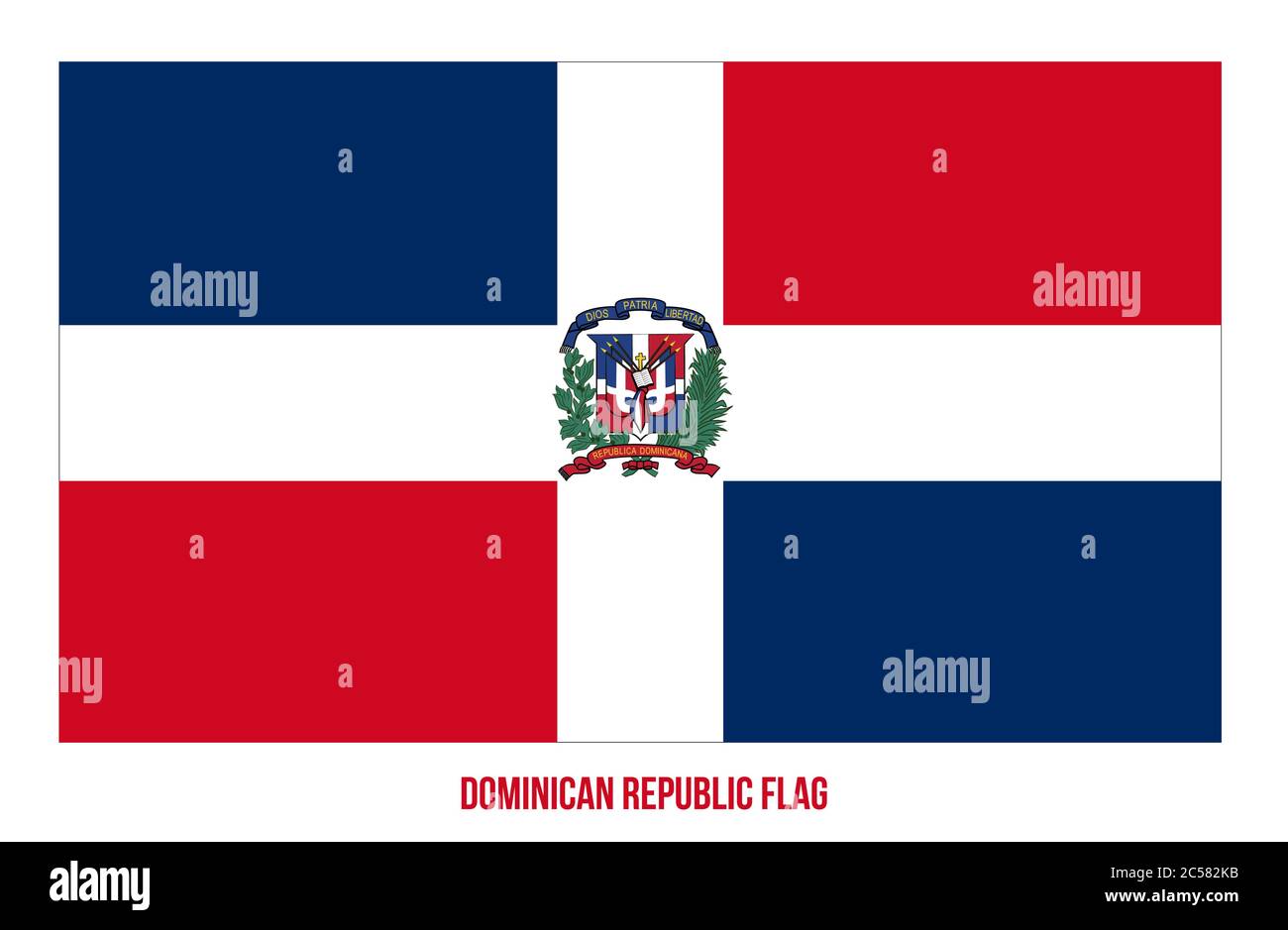 Dominican Republic Flag Vector Illustration on White Background. Dominican National Flag Stock