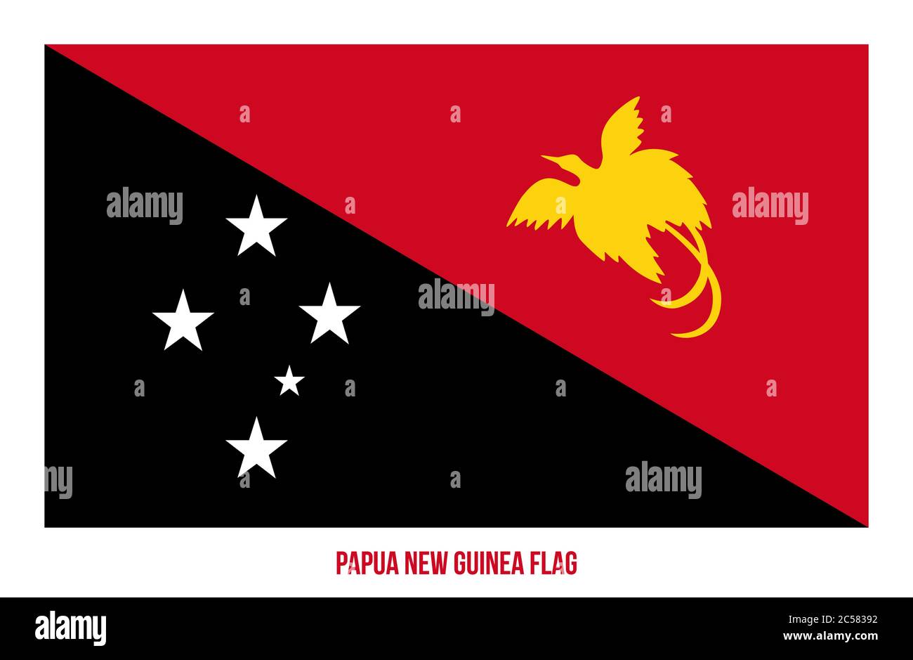 Papua New Guinea Flag Vector Illustration on White Background. Papua New Guinea National Flag ...