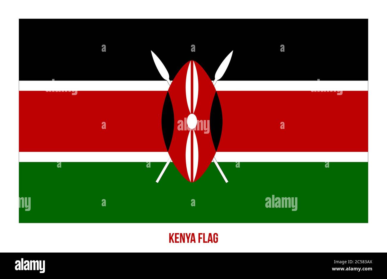 Kenya Flag Vector Illustration on White Background. Kenya National Flag. Stock Vector