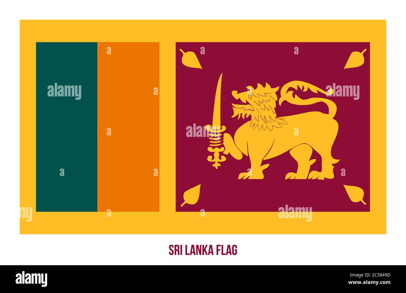 Sri Lanka Flag Vector Illustration on White Background. Sri Lanka National Flag. Stock Vector