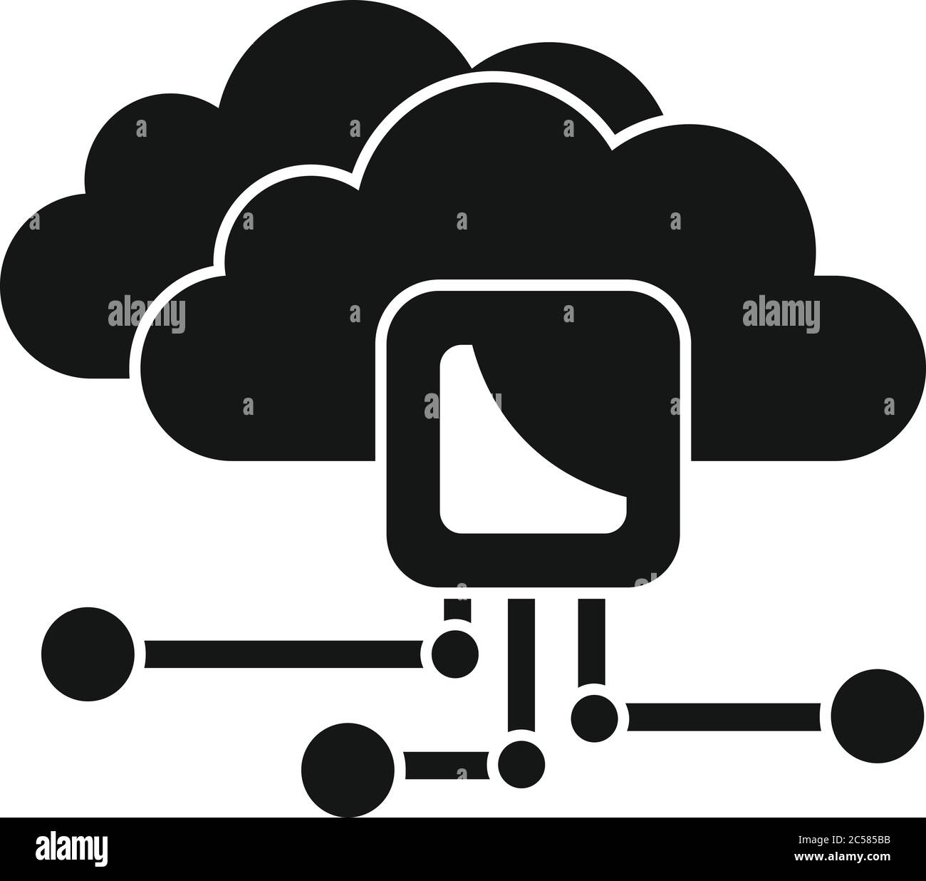 Ai data cloud icon. Simple illustration of ai data cloud vector icon ...