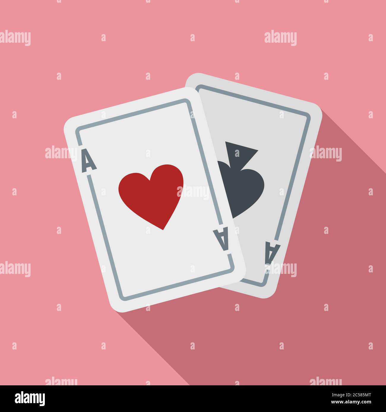 Video game playing cards icon. Flat illustration of video game playing cards vector icon for web design Stock Vector