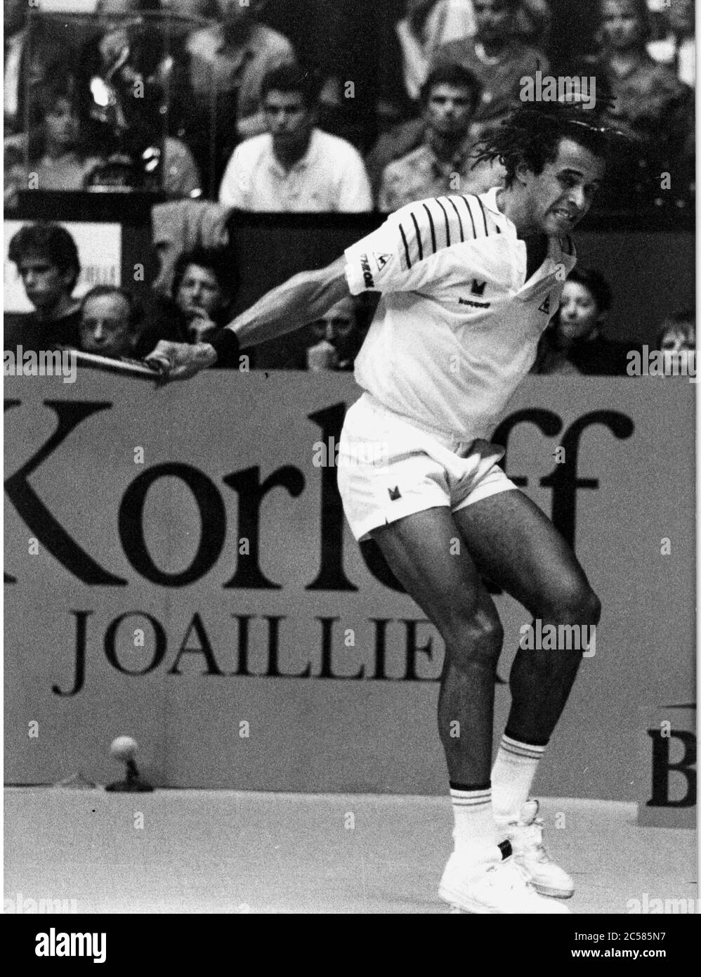 Archives 90ies: French tennis player Yannick Noah plays at GPTL - Lyons Tennis  Grand Prix, Lyon, Rhone, France Stock Photo - Alamy
