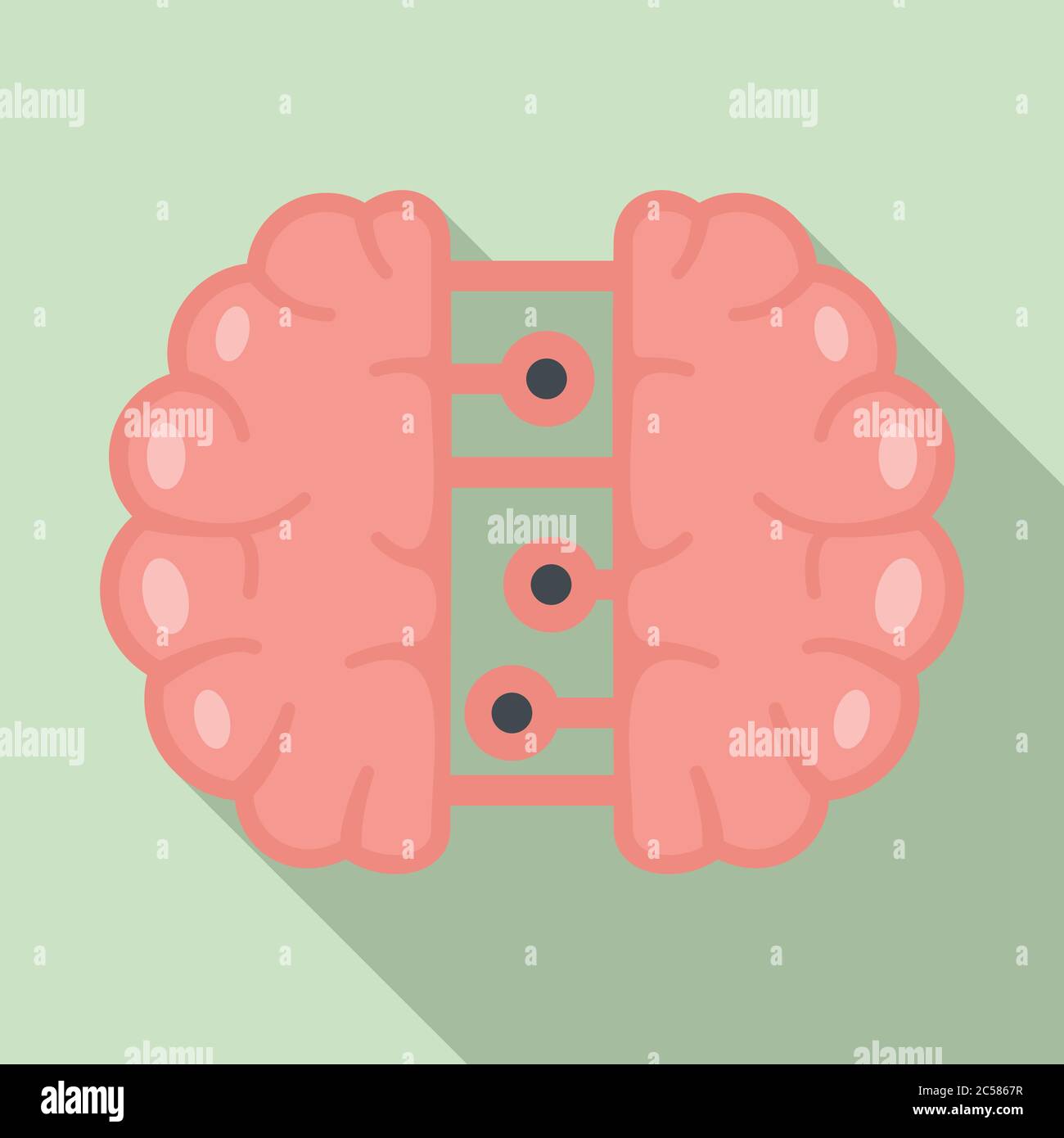 Future binary brain icon. Flat illustration of future binary brain vector icon for web design Stock Vector