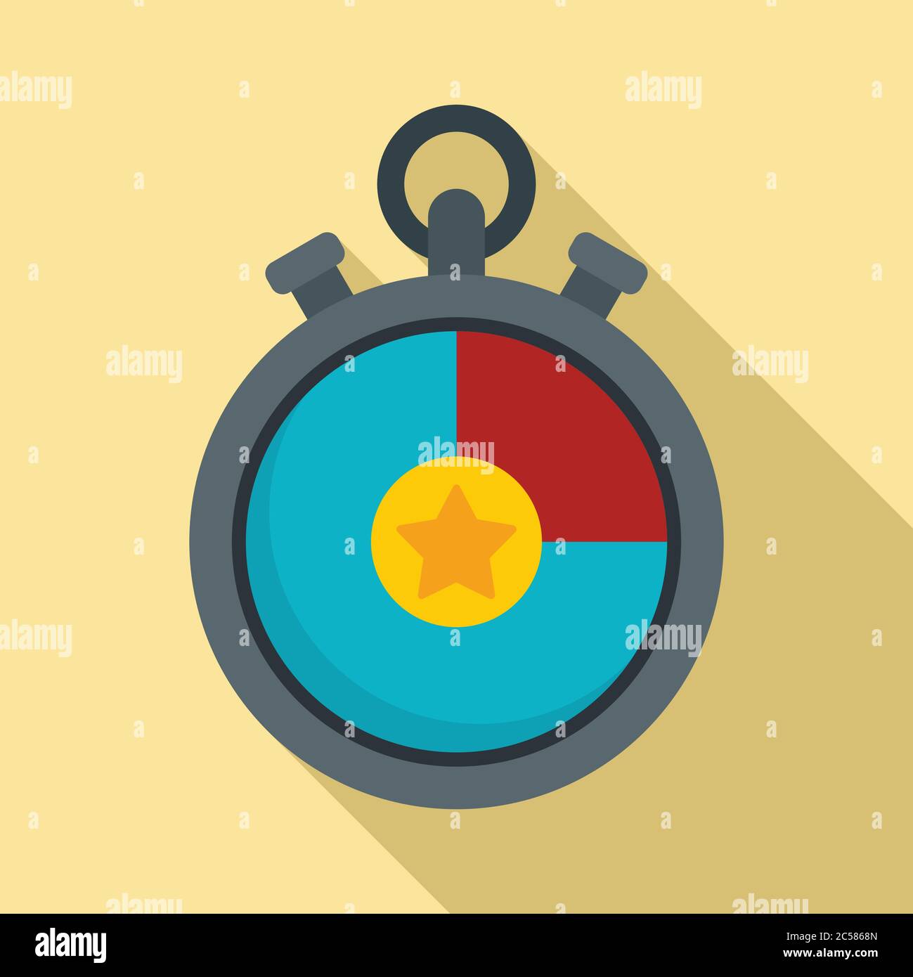 Video game stopwatch icon. Flat illustration of video game stopwatch