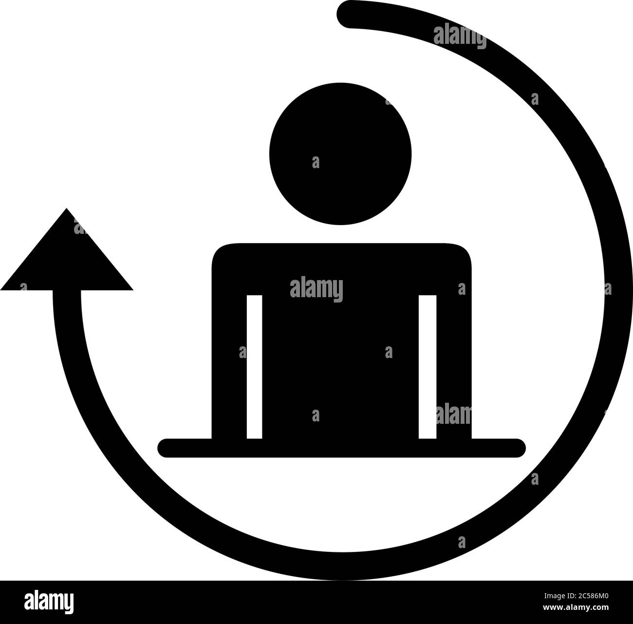 businessman figure with arrow around silhouette style icon vector ...
