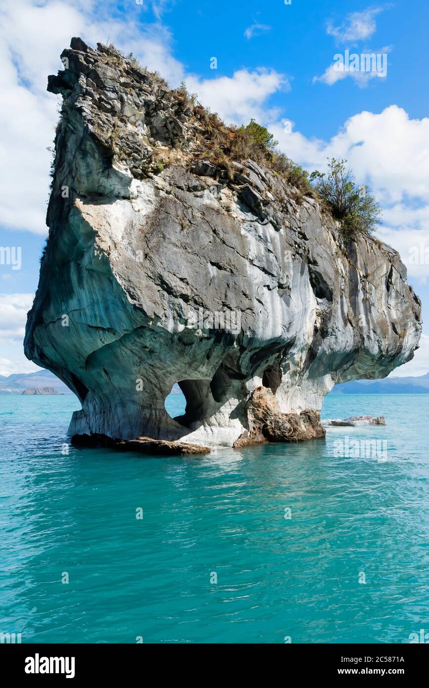 Marble Caves Sanctuary, Marble Chapel on General Carrera Lake, Puerto Rio Tranquilo, Aysen Region, Patagonia, Chile Stock Photo