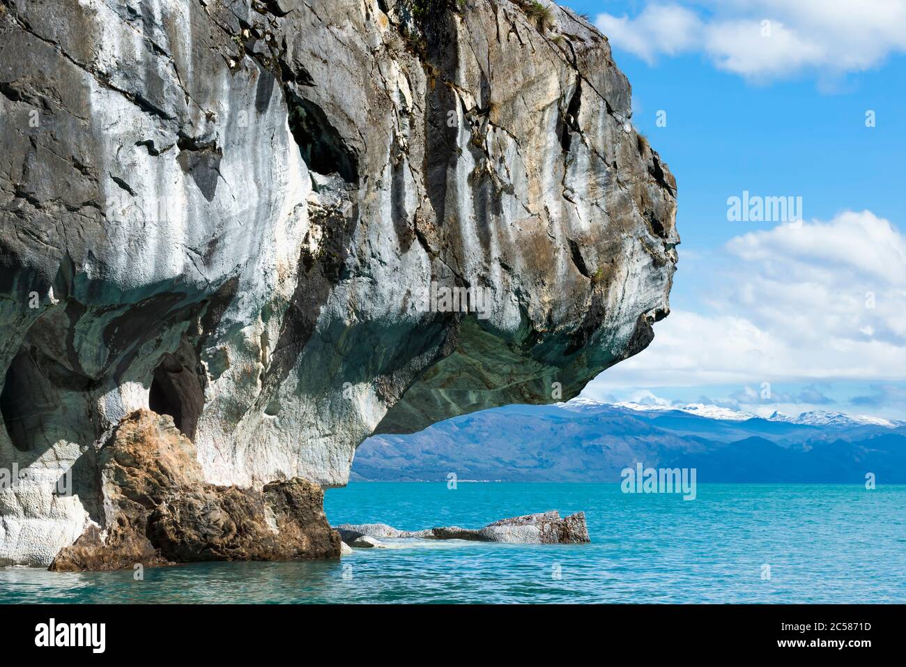 Marble Caves Sanctuary, Marble Cathedral on General Carrera Lake, Puerto Rio Tranquilo, Aysen Region, Patagonia, Chile Stock Photo