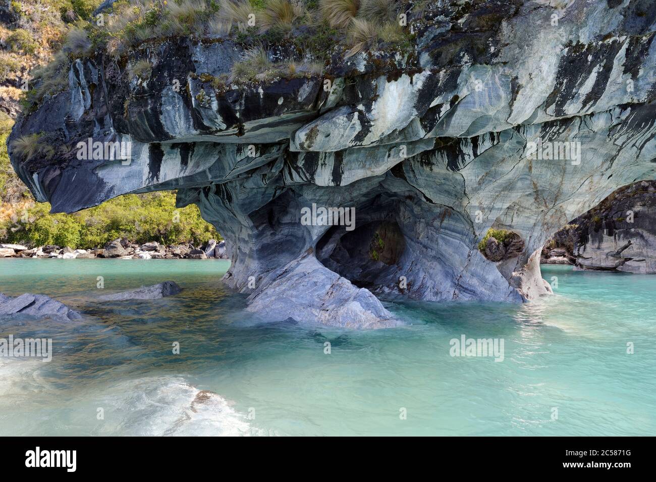 Marble Caves Sanctuary, Marble Cathedral on General Carrera Lake, Puerto Rio Tranquilo, Aysen Region, Patagonia, Chile Stock Photo