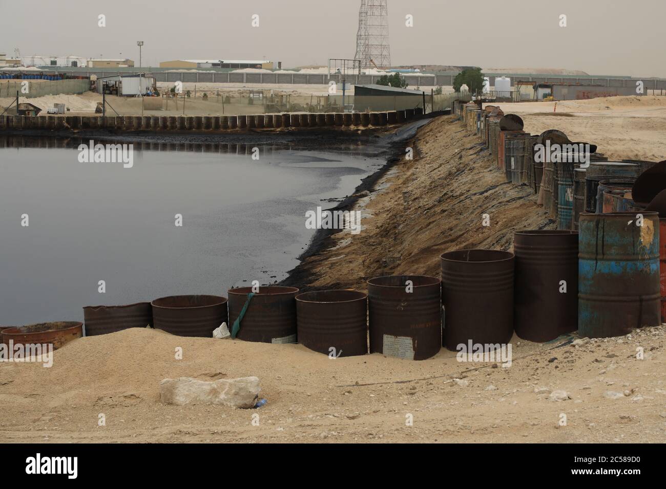 Oil evaporation lake for Industrial wasteoil dump evaporation lake, oil Landfill Stock Photo Alamy