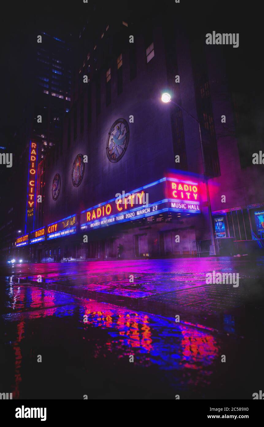 Radio City Cyberpunk Stock Photo