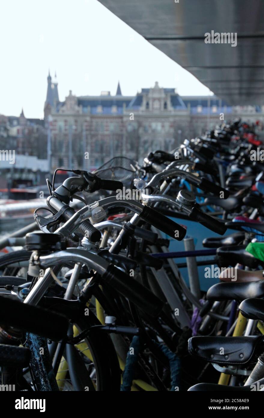 Bicycle parking lot in Amsterdam, Netherlands Stock Photo Alamy