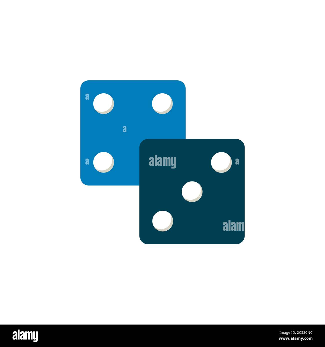 Two dice to gamble on white background. Stock Vector illustration for