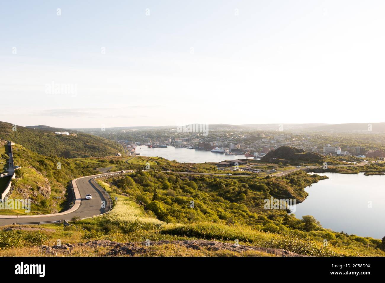 View of St. John's Harbour from Signal Hill. Stock Photo