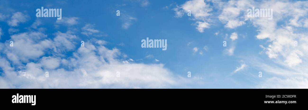 Panorama with blue sky with clouds Stock Photo - Alamy