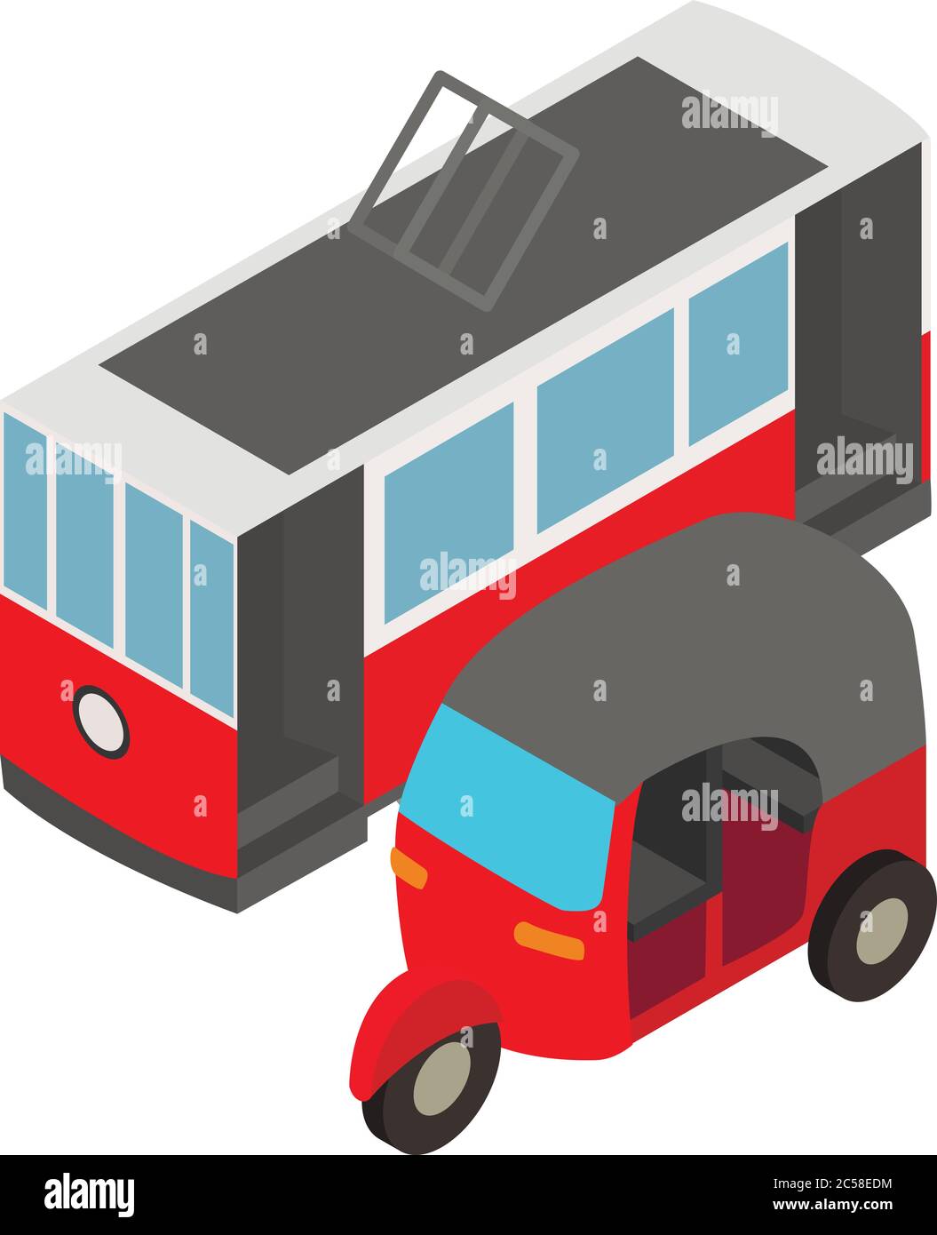 Urban transport icon, isometric style Stock Vector