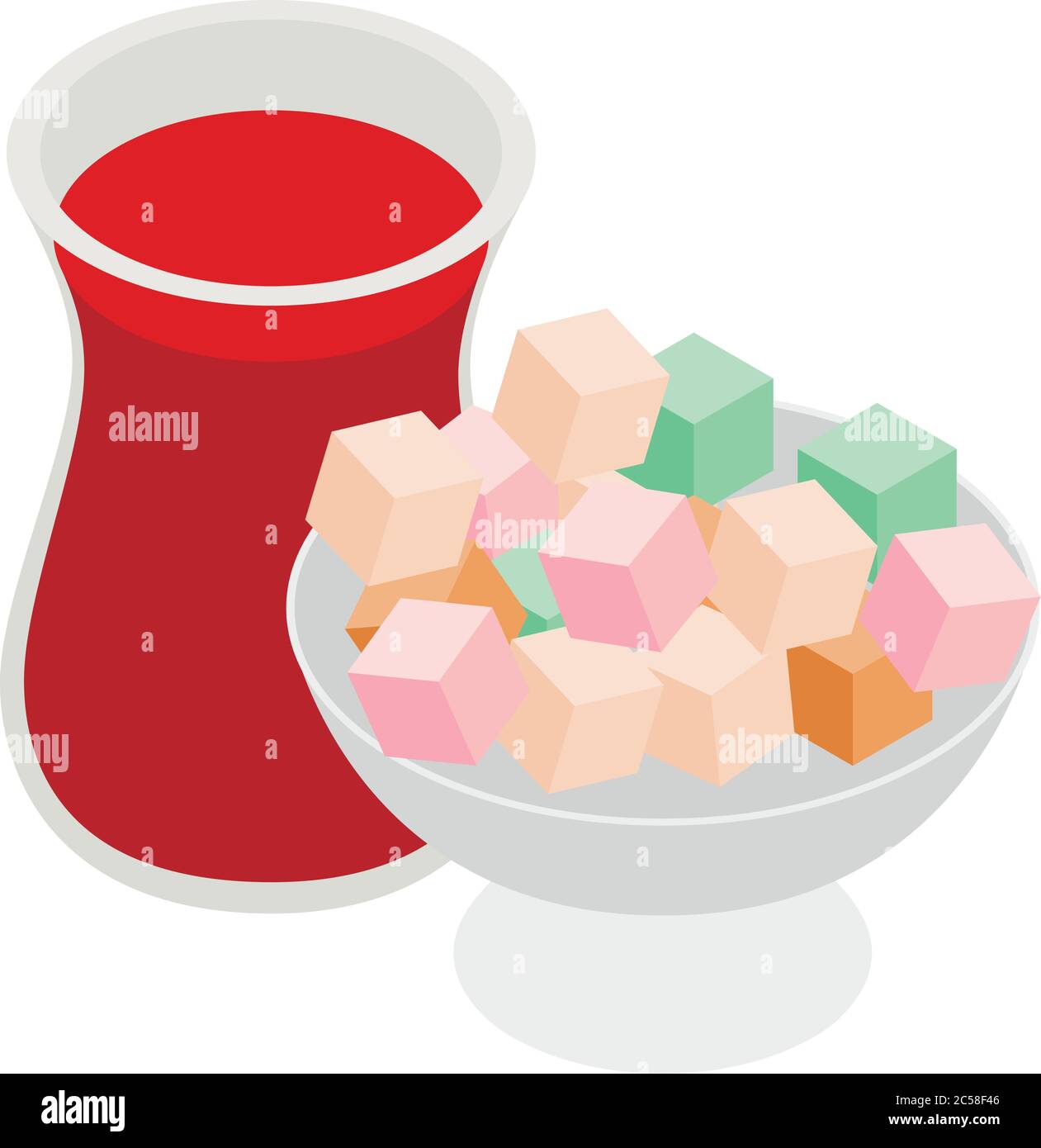 Turkish dessert icon, isometric style Stock Vector