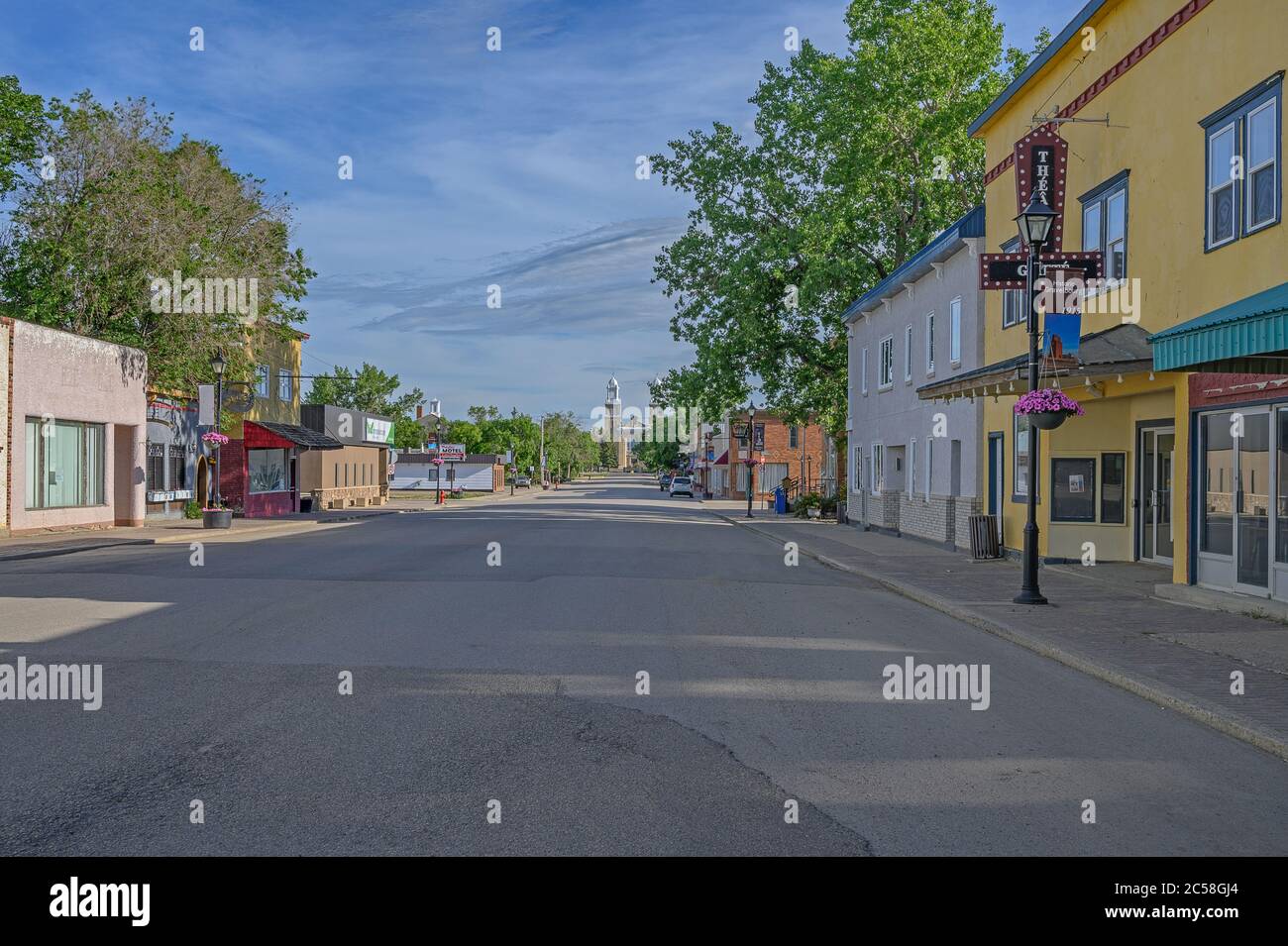 Gravelbourg, Saskatchewan, Canada June 23, 2020 Main Street view of