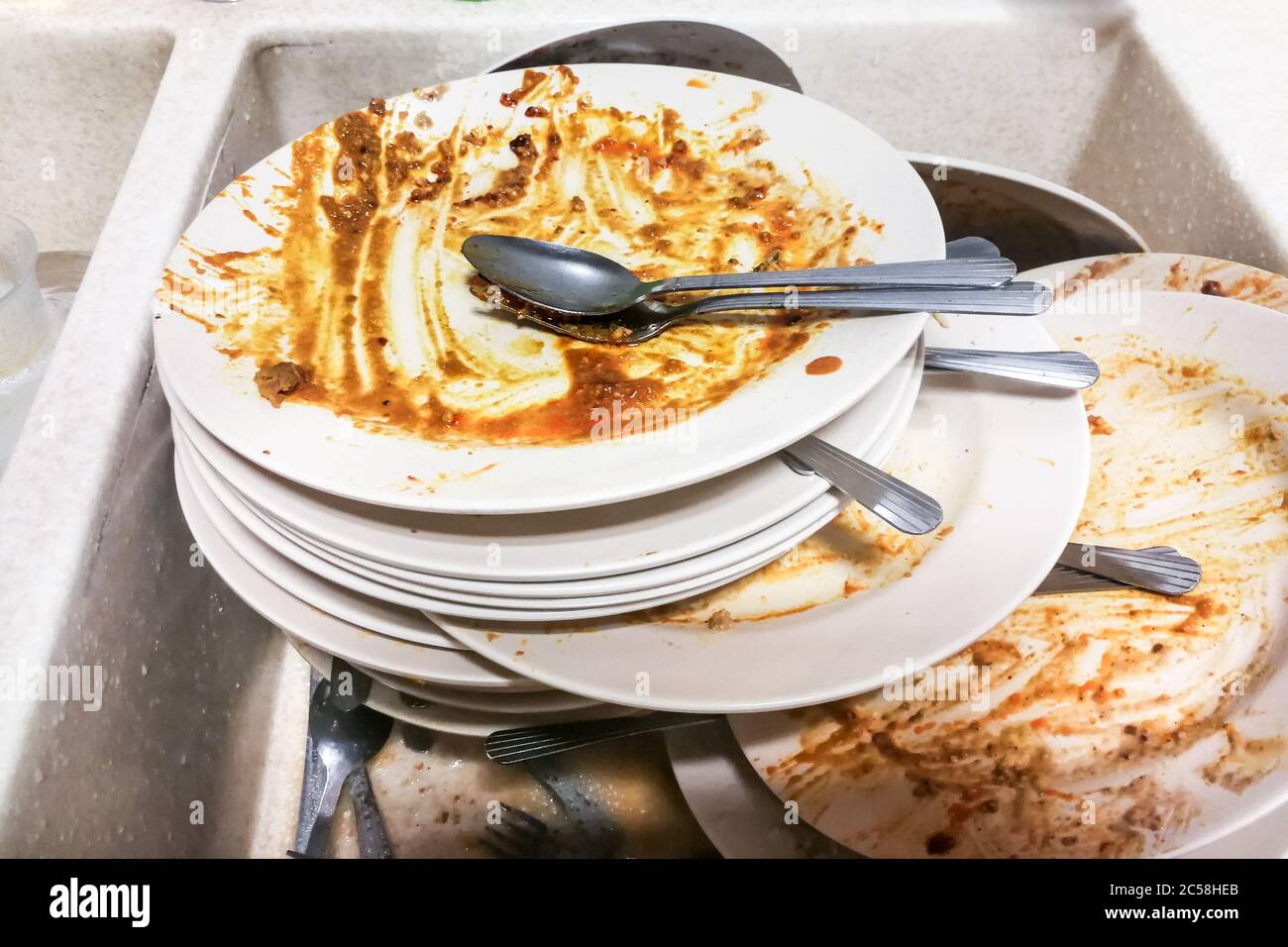Dirty dishes at restaurant hires stock photography and images Alamy