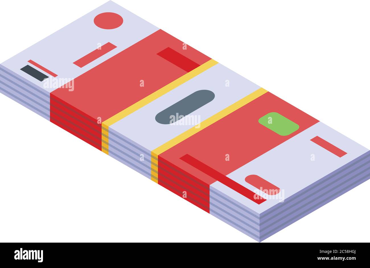 Trade war money pack icon, isometric style Stock Vector
