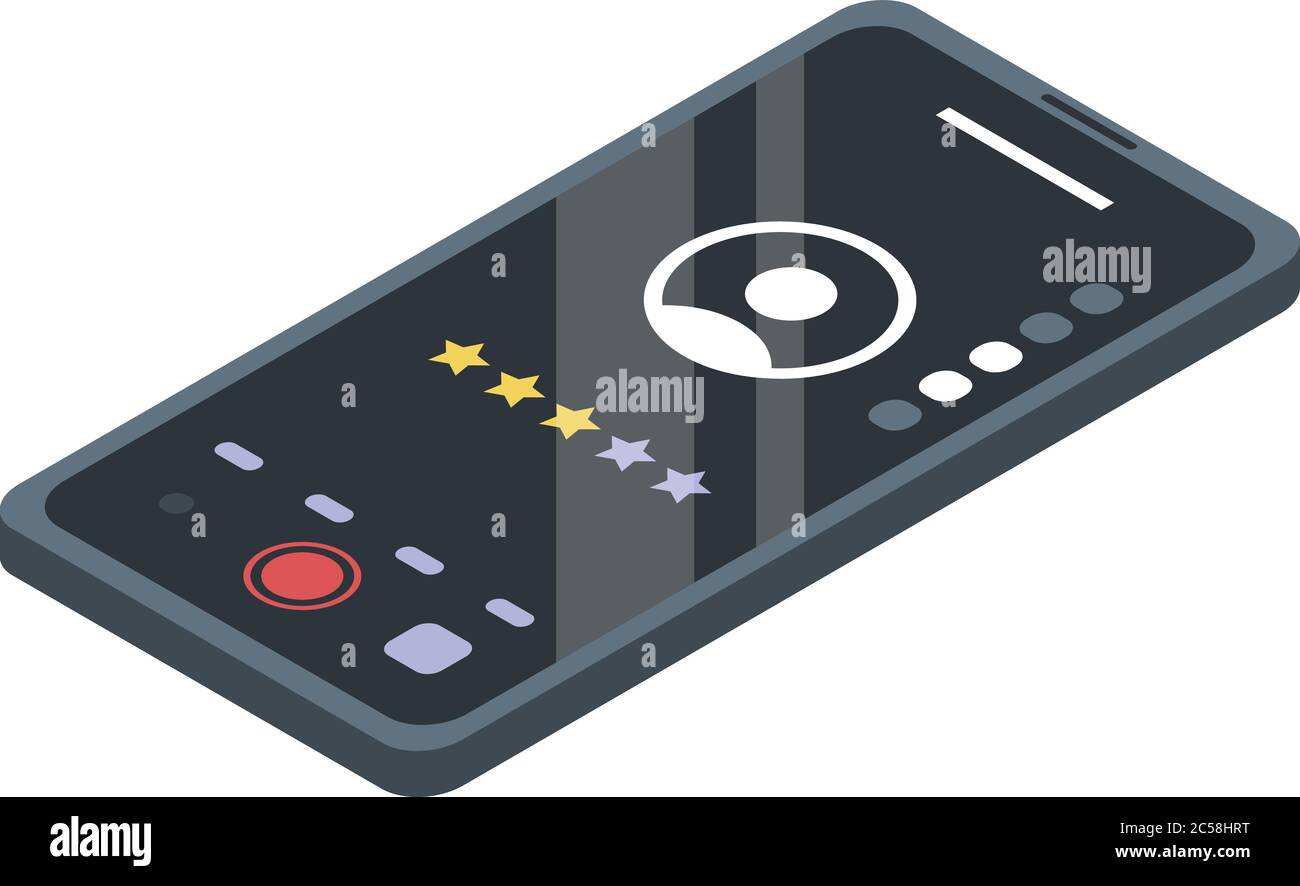 Smartphone call reputation icon, isometric style Stock Vector