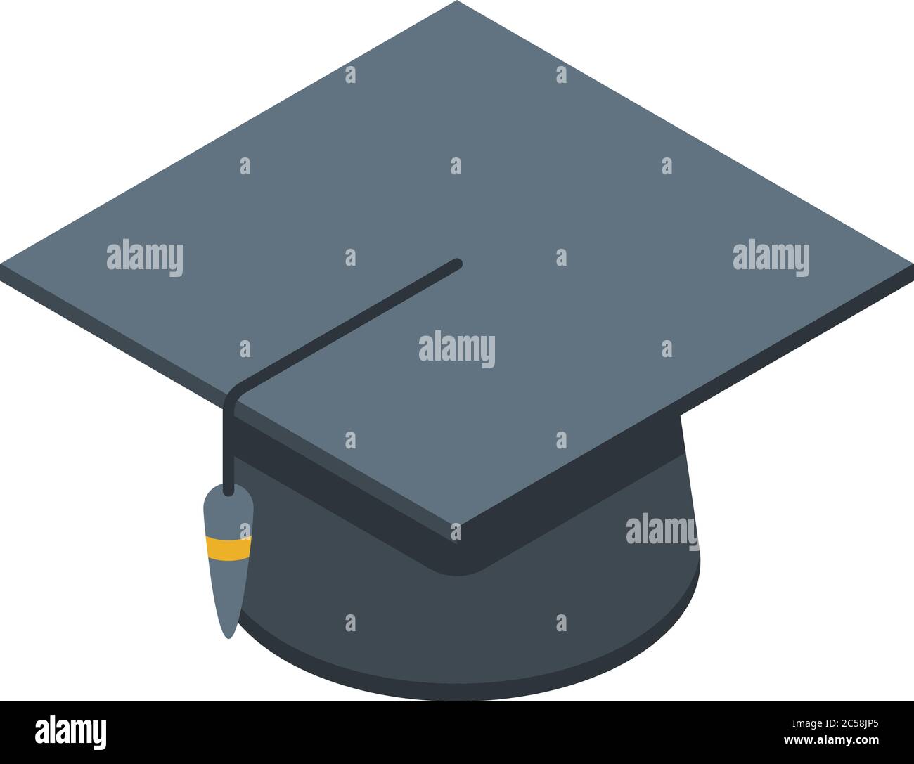 Graduated hat business hat icon, isometric style Stock Vector