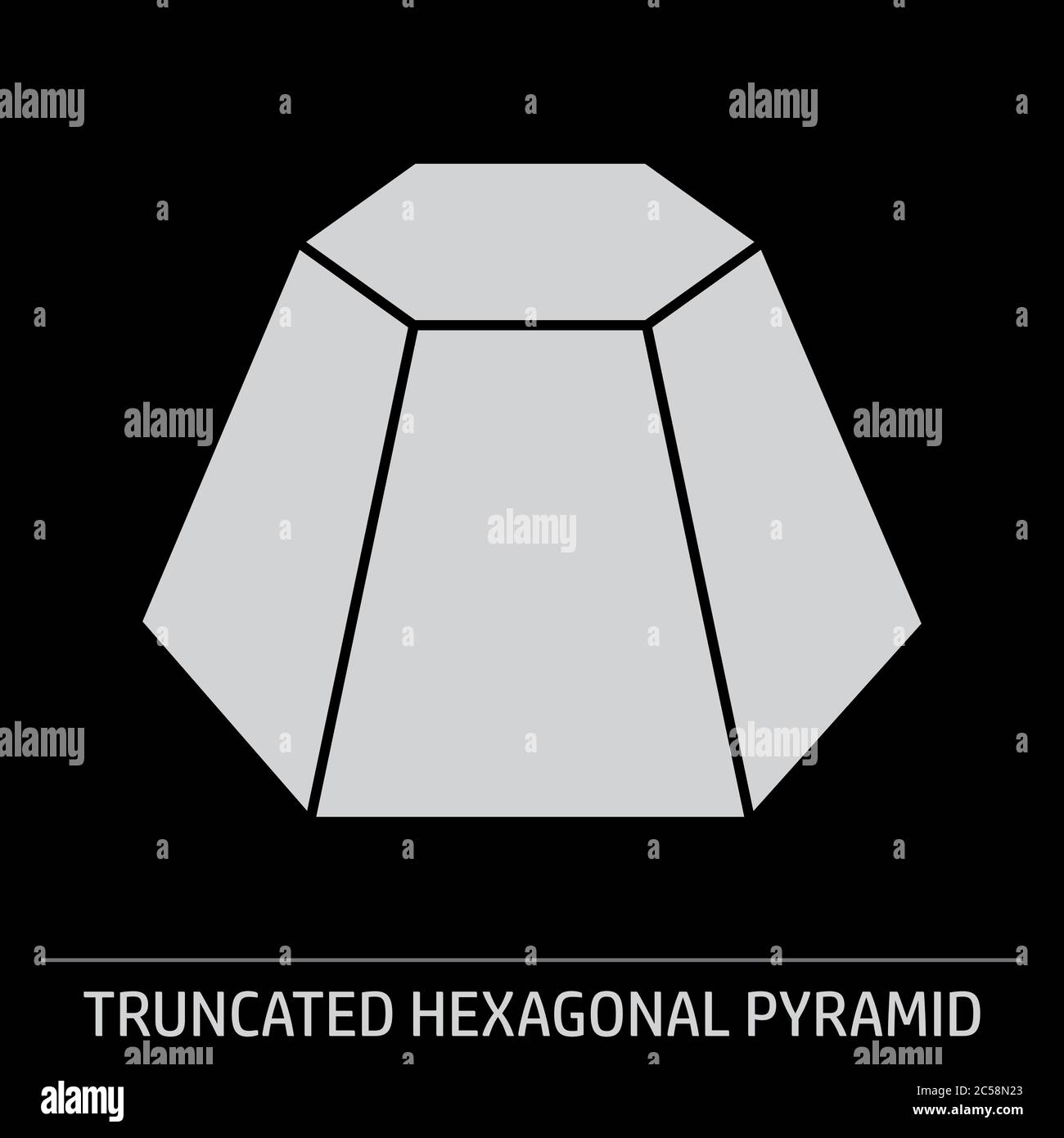 Truncated Hexagonal Pyramid icon Stock Vector