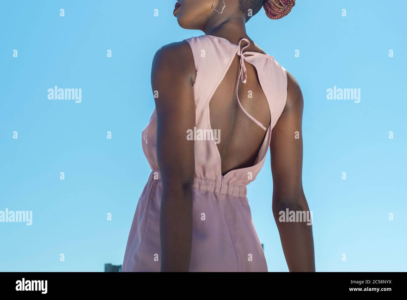 African fashion girl in summer pink 