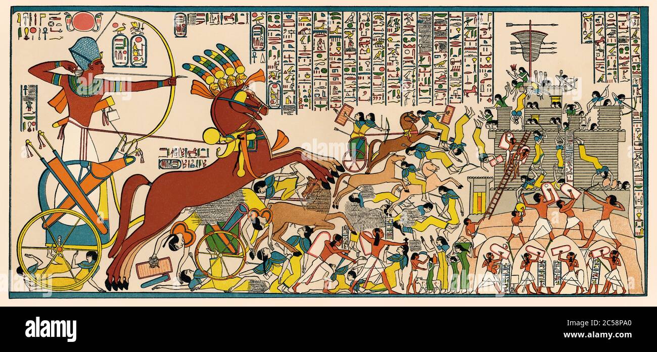 The Siege Of Dapur In 1269 Bc On A Mural In Ramesses Ii S Temple In Thebes Stock Photo Alamy<script async src=