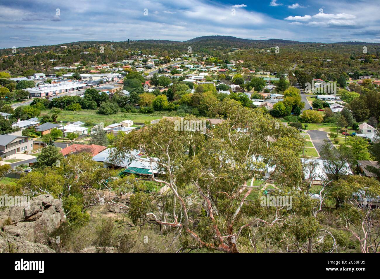 Birds eye view Cooma Snowy Mountains region NSW Australia Stock Photo ...