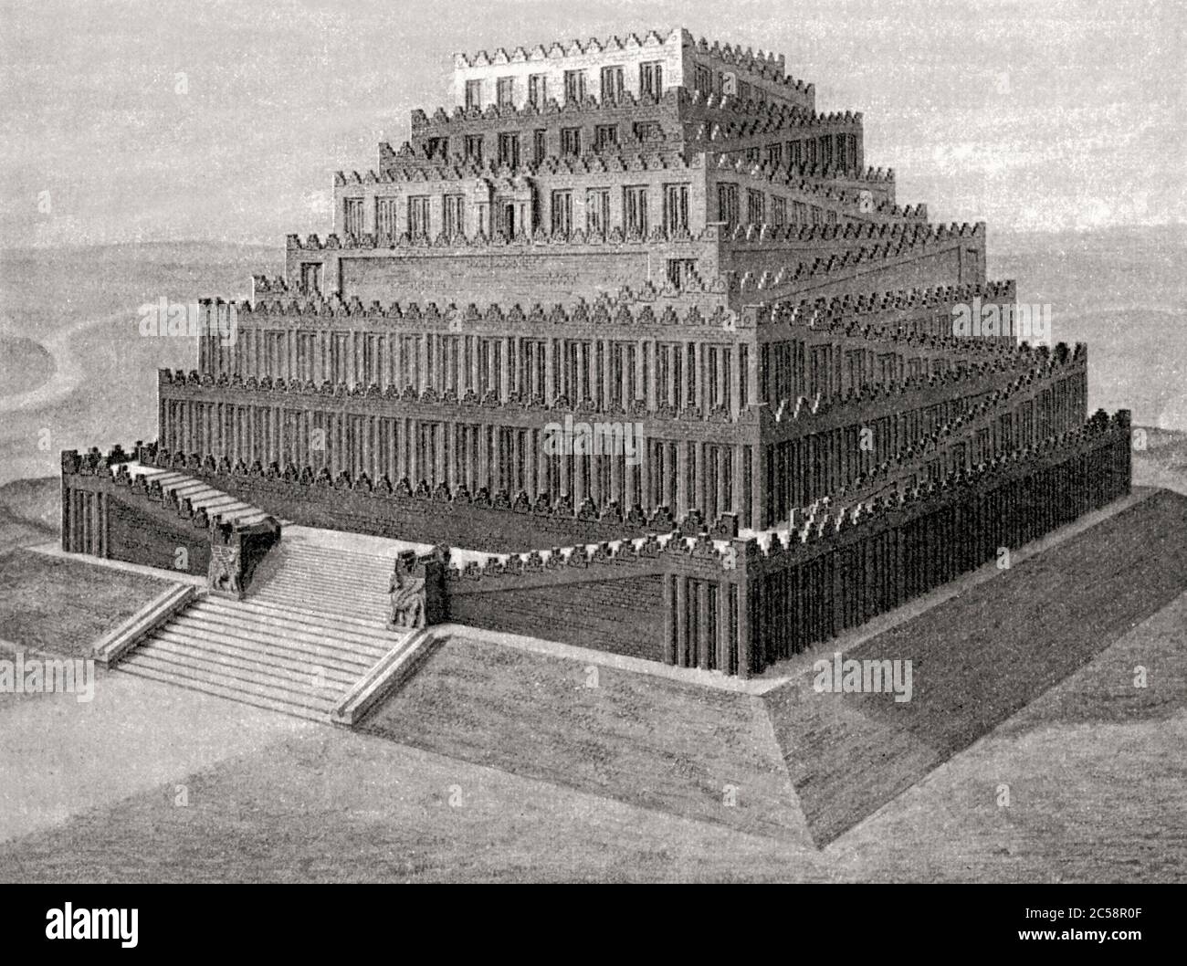 Temple of Babel; ancient Babylon; Mesopotamia Stock Photo Alamy
