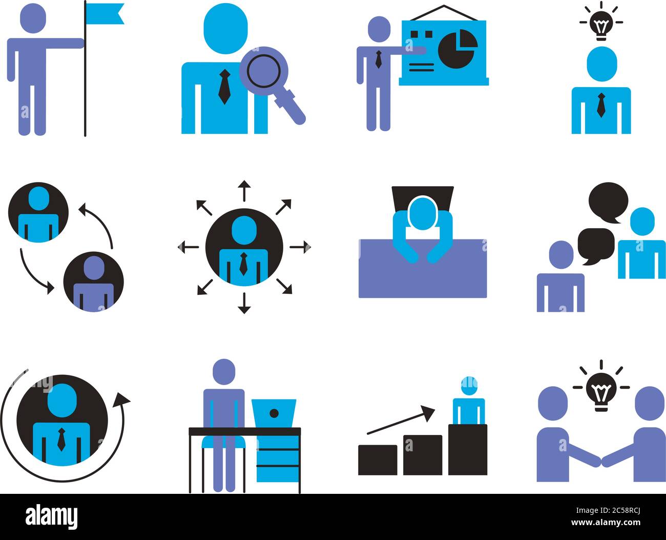 bundle of business people avatars set icons vector illustration design ...