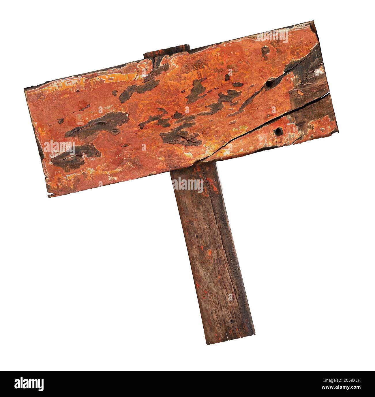 Old wooden sign isolated on white background Stock Photo - Alamy